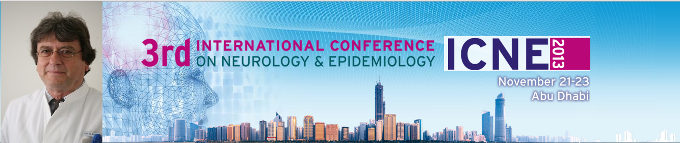 Prof. D. Koempf gives a talk on ICNE2013 3rd international congress on Neurology and Epidemiology