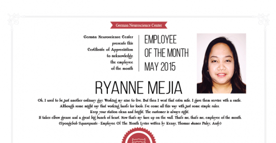 Employee Of The Month May 2015