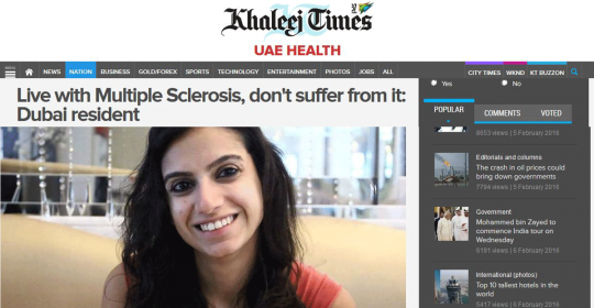 Live with Multiple Sclerosis, don’t suffer from it: Dubai resident