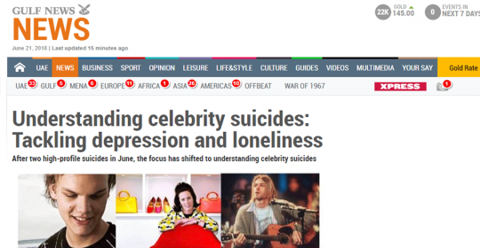 Understanding celebrity suicides – Gulf News Talks With Psychiatrist Dr. Daniela Graf