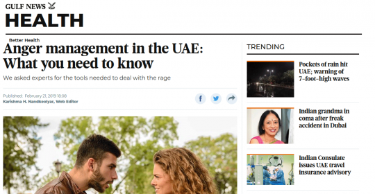 Gulf News: Anger management in the UAE: What you need to know