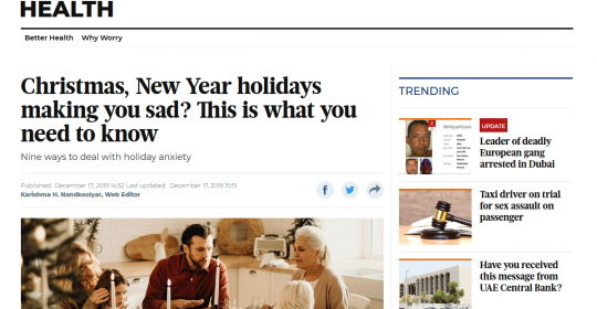 Christmas, New Year holidays making you sad? This is what you need to know – Psychologist, Dr. Harry, in Gulf News