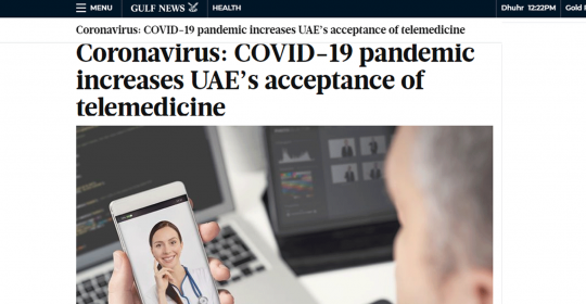 COVID-19 pandemic increases UAE’s acceptance of telemedicine – Dubai Psychologist, Alfred Gull, in Gulf News