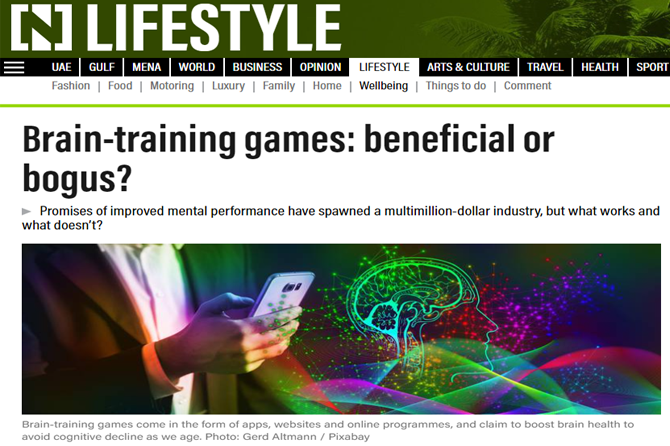 Brain-training games: beneficial or bogus? Dubai Neurologist, Dr. Doerthe Schiess in The National